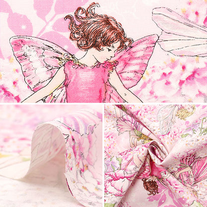 [From quantity 5] Fabric "USA Cotton Flower Fairies Flowers and Fairy Pattern DC5057-PINK"