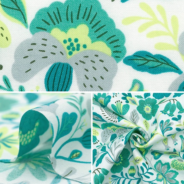 [From quantity 5] Fabric 『SheetingAngel Software NOVA Nordic Flower NSE-NOFL-YEGN] KOKKA