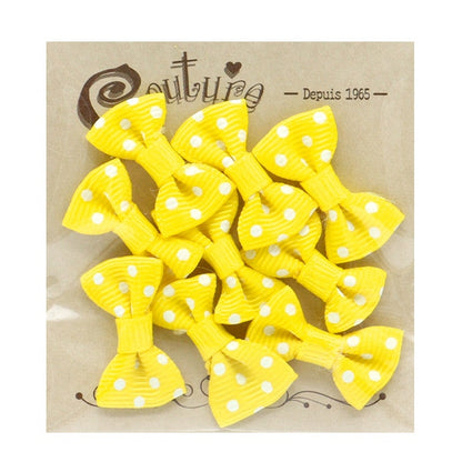Handicraft parts "MiniRibbonParts gloglin yellow x white dot YRP-7] Terai