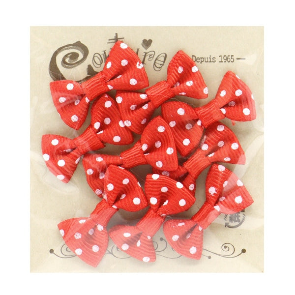Handicraft parts "MiniRibbonParts gloglan red x white dot YRP-10] Terai