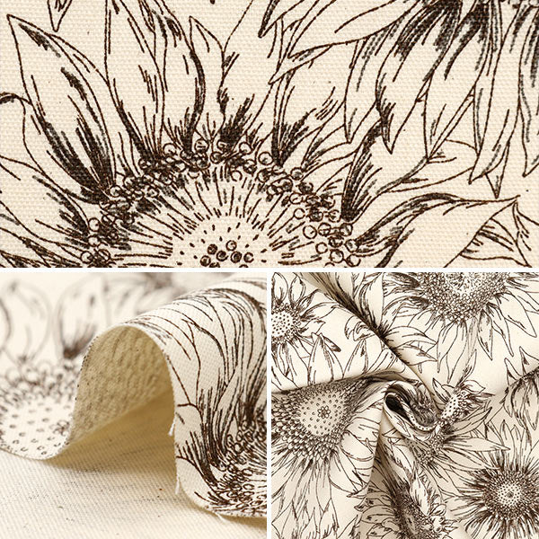 [From quantity 5] Fabric 『Oxford Sunflower Natural OX35802-2a]