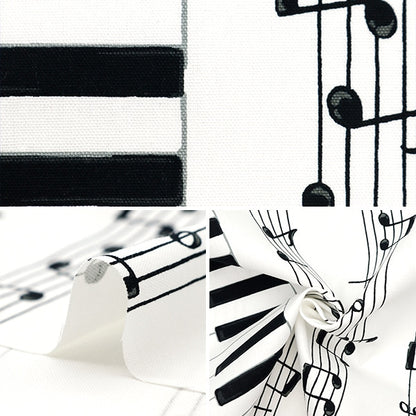 [From quantity 5] Fabric 『Oxford Keyboard pattern White AP35808-A]