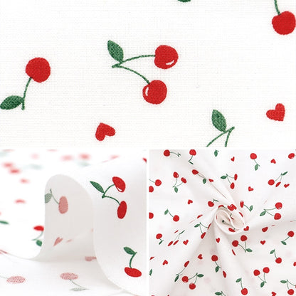 [From quantity 5] Fabric 『Sheeting Favorite Series Cherry Heart Off White MOWF-157ow]