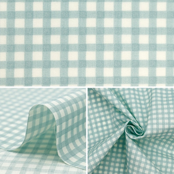 [From quantity 5] Fabric 『Fabric WrinkleSheeting Nuance Check Kusumimint YPCJ-CH-MT]
