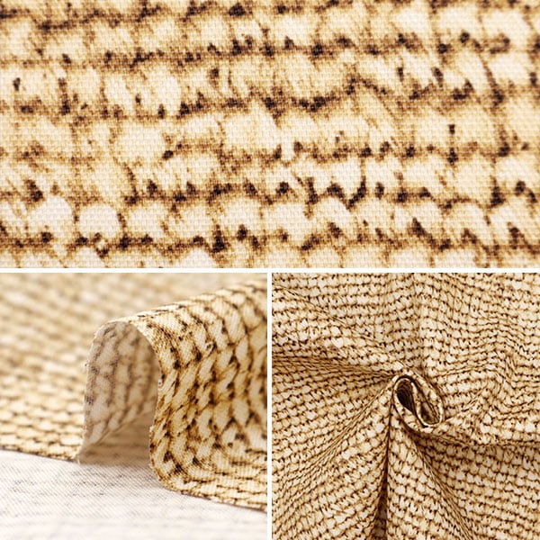 [From quantity 5] Fabric "Water repellentOxford Summer Basket Raffia Pattern YPA-51040-1A] KOKKA