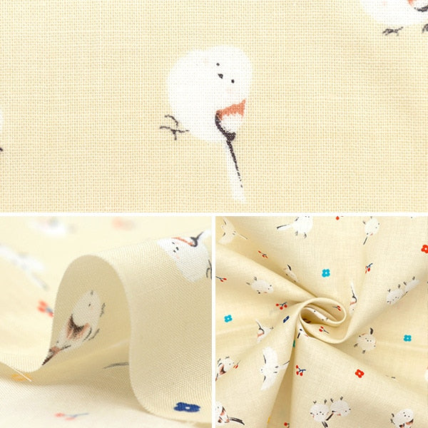 [From quantity 5] Fabric 『Scare Print Shimaenaga beige SQWHBI2-A]