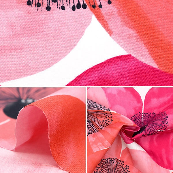 [From quantity 5] Fabric "Ueno Richibload Poppy L Size Red UNRF-02-R"