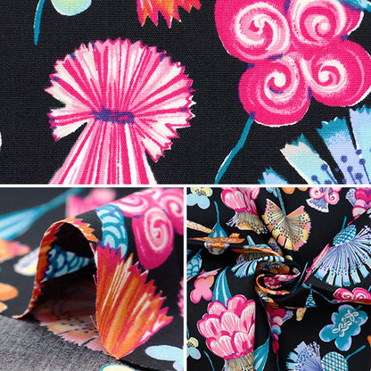 [From quantity 5] Fabric "Ueno Richiblod Geranium Black UNRF-03-BK"