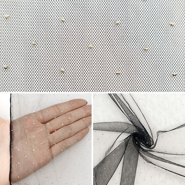[From quantity 5] Fabric "Milky Wake Turu Ramedot Black KT2410TC-01"