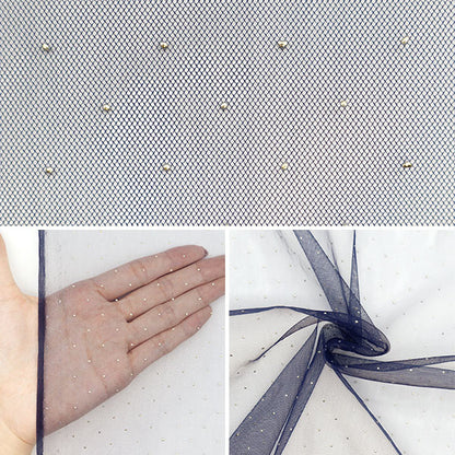 [From quantity 5] Fabric "Milky Wake Turu Rame Dot Navy KT2410TC-08"