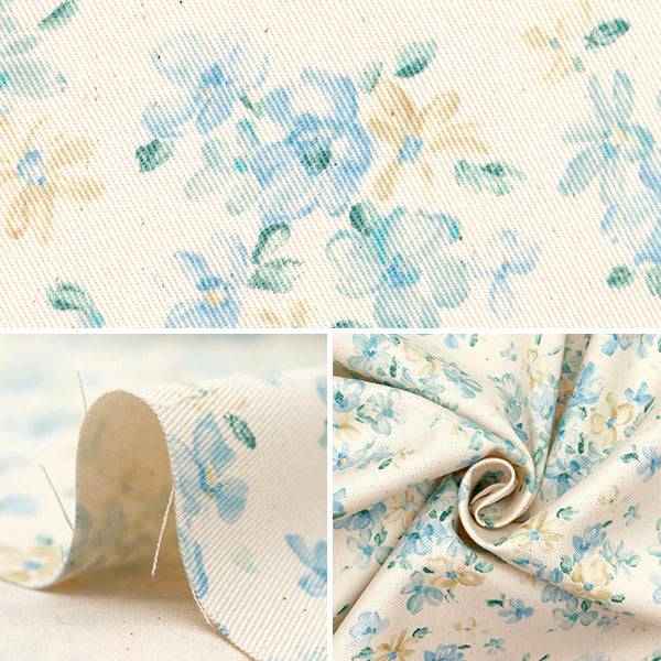 [From quantity 5] Fabric "Twill Grayish Flower Bouquet 850420-1-1"