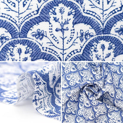 [From quantity 5] Fabric "Toromi Lineprint Hand Block-style Tile Pattern Blue LIRYP-HAT-BL"