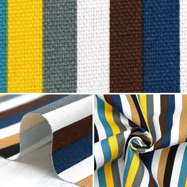 [From quantity 5] Fabric "Interior print stripe pattern IP2402WY-08"