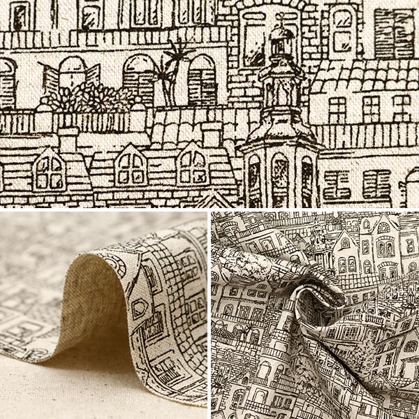 [From quantity 5] Fabric "Cotton hemp canvas home town brown clchome-B