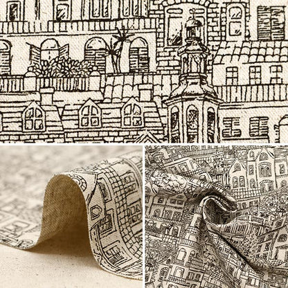 [From quantity 5] Fabric "Cotton hemp canvas home town brown clchome-B