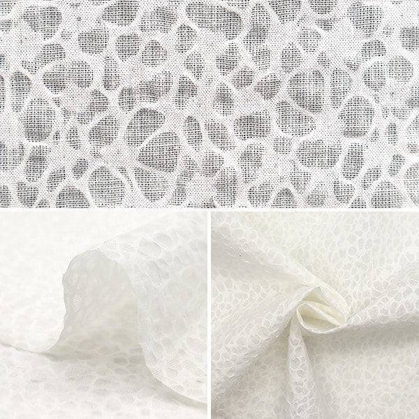 [From quantity 5] Fabric "Wavy Sheer Salt Reduced Off White SALT-155OW"