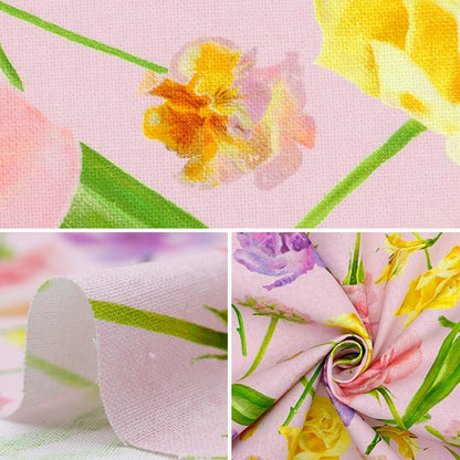 [From quantity 5] Fabric "Hibiya Hanadai Florist's Floral Floral Cotton Linu Canvas YUMMY Pattern Purple HBY-10008-PP"