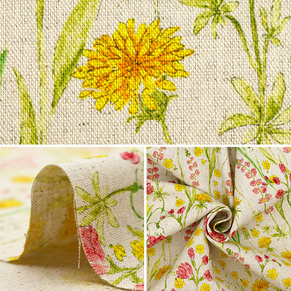 [From quantity 5] Fabric "Hibiya Hanadai Florist Floral Pattern Cotton Hais Canvas Blooming Garden Spring Pattern Ivory HBY-10009-IV"