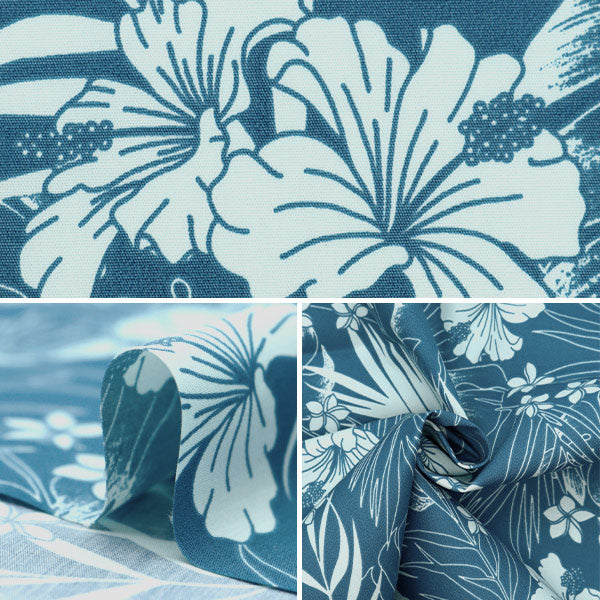 [From quantity 5] Fabric "T/C Hawaii Amplint Hibiscus Blue 205042-1"