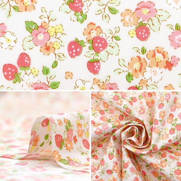 [From quantity 5] Fabric "Broad Find My Strawberry Kinari AP35407-1A"