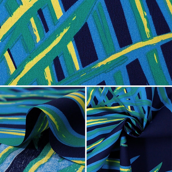 [From quantity 5] Fabric "Maunaroa T/C Hawaii Amplint Palm Leaf Navy YFOP0479"