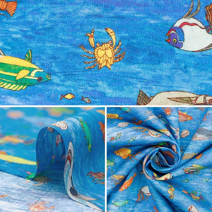 [From quantity 5] Fabric "Liberty Fabric Tana lawn Brian's Aquarium 363J4212-AU " Liberty Japan