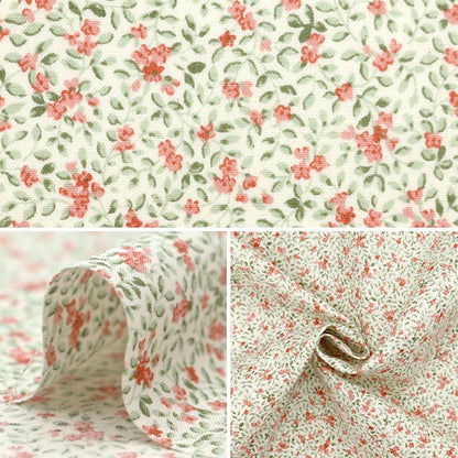 [From quantity 5] Fabric 『Scare Print Provence Garden Kobana Natural x Appricot 850437-1-1]