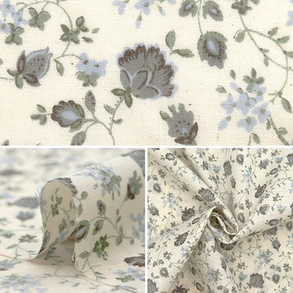 [From quantity 5] Fabric 『Scare Print Provans Garden Nagare Vana Natural x Gray 850438-1-1]