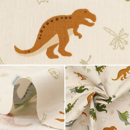 [From quantity 5] Fabric "CB Print Dinosaur Beige 7105-11A"