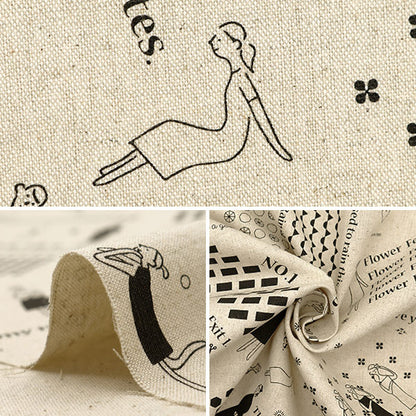 [來自數量5] 刺繡布料 “ 100 NE SAN COTTOR LINU CANVAS卡圖案大麻顏色210111-11” Lecien Lecien Cosmo Cosmo