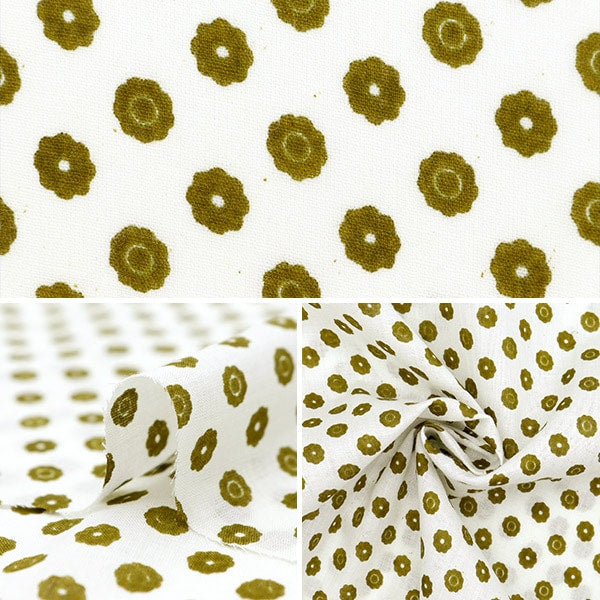 [From quantity 5] Fabric "Indoor print Komon pattern Yellow RAM-BOI-1F"