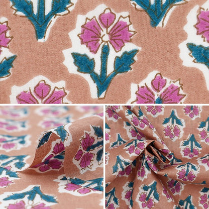 [From quantity 5] Fabric "Indoor print floral pattern salmon x pink RAM-BOI-42"