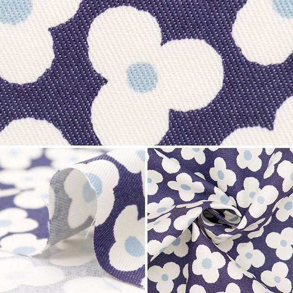 [From quantity 5] Fabric "TC Color Denim Simple Flower Navy 83060-2-1"