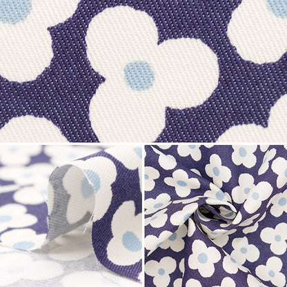 [From quantity 5] Fabric "TC Color Denim Simple Flower Navy 83060-2-1"