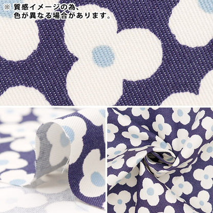[From quantity 5] Fabric "TC Color Denim Simple Flower Black 83060-2-2"