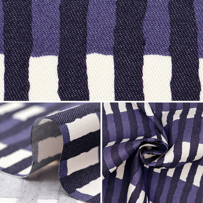 [From quantity 5] Fabric "TC Color Denim Stripe Border Navy 83060-3-1"