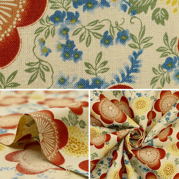 [From quantity 5] Fabric 『Sheeting Umeka AMAIRO 83063-1-1]