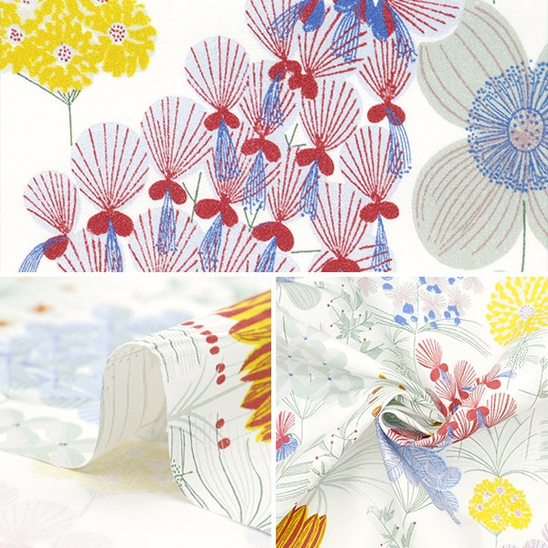 [From quantity 5] Fabric "Ueno Richiblod Hanazono Off White UNRF-05-OW"