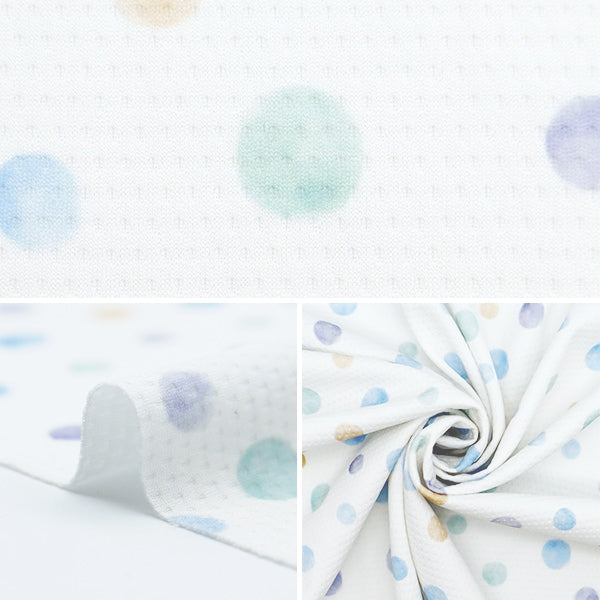 [From quantity 5] Fabric "Cool Cross Polka dots White 150-1649-A1]