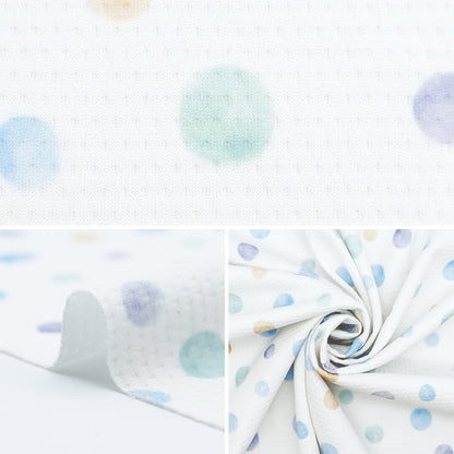 [From quantity 5] Fabric "Cool Cross Polka dots White 150-1649-A1]
