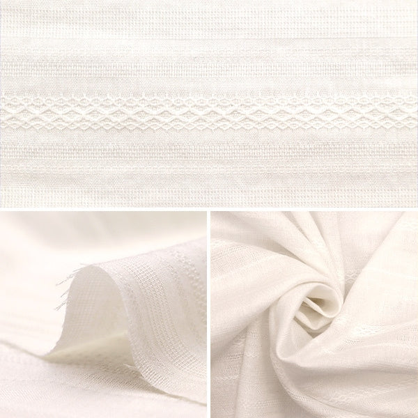 [From quantity 5] Fabric "cottonJacquard White KW0246-02]