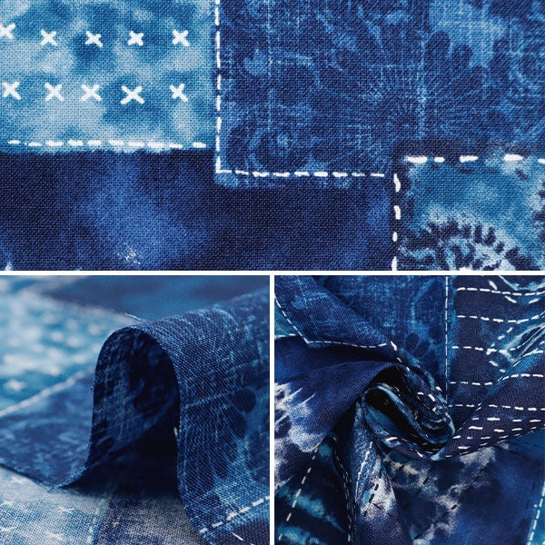 [From quantity 5] Fabric 『Sheeting ScrapingSashikoWind SO-58700-2A]