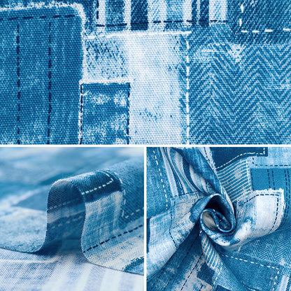 [From quantity 5] Fabric 『Oxford Slutping-style denim pattern SO-58600-2A]