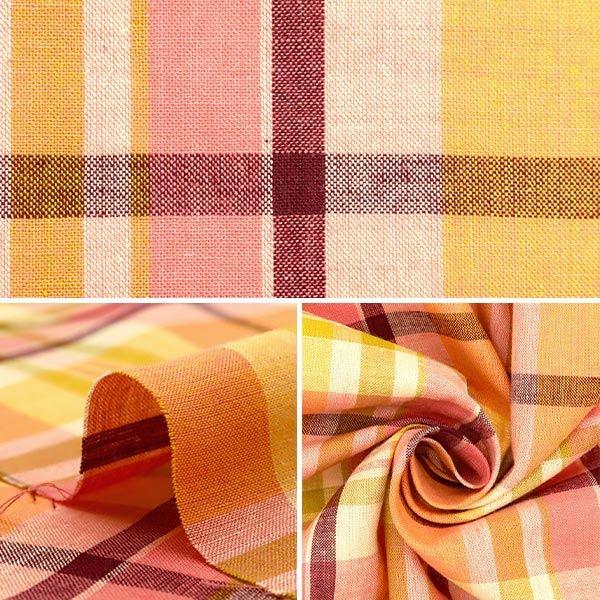 [From quantity 5] Fabric "Madras Check Yellow Orange INM24-YEOR"