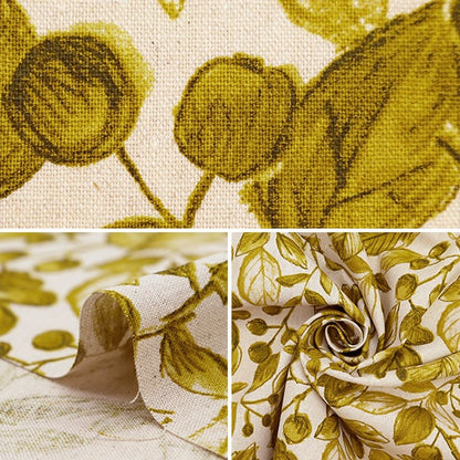 [From quantity 5] Fabric "Cotton hemp canvas leaf yellow 38129-2a"