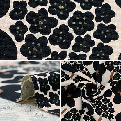 [From quantity 5] Fabric 『う早この布 綿麻キャンバス ブーケ UP5931-A』 COTTON KOBAYASHI