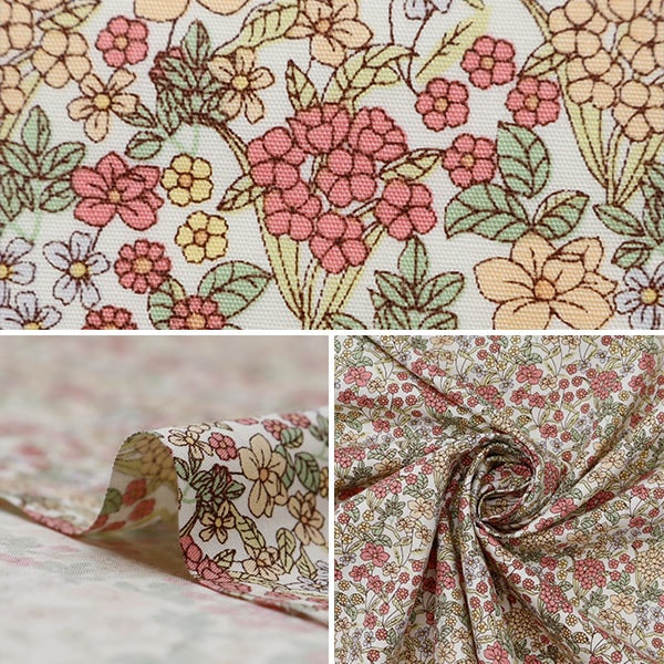 [From quantity 5] Fabric "Broad small floral pattern pink KTS7061-A" COTTON KOBAYASHI