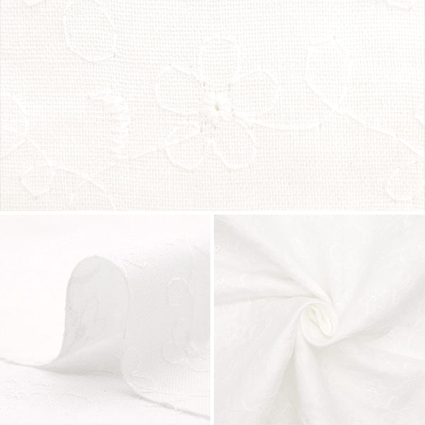 [From quantity 5] Fabric 『double gauzeEmbroidery Kinari AD8145-KN]