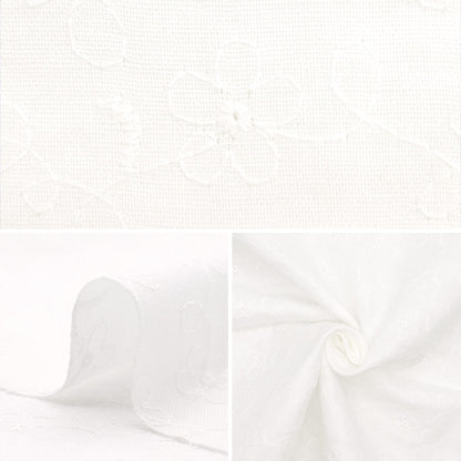 [From quantity 5] Fabric 『double gauzeEmbroidery Kinari AD8145-KN]