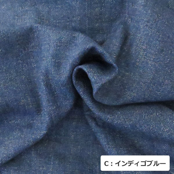 [来自数量5] 织物 “牛仔布风格双层纱布 （双纱布）普通AP-25501-1 C Indigo Blue]